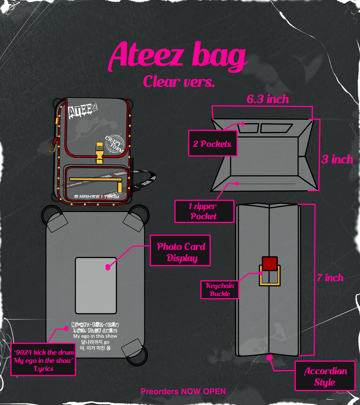 Unleash the possibilities with our ATEEZ multi-purpose bag! Transform it from a backpack to a purse, a shoulder bag, a sling bag, and more! Your go-to accessory for concerts, daily use, and beyond. Embrace versatility – own your ATEEZ-inspired style today! 🌈 #MultiPurposeBag #ATEEZFashion
