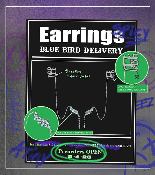 ATEEZ Blue bird Delivery earrings