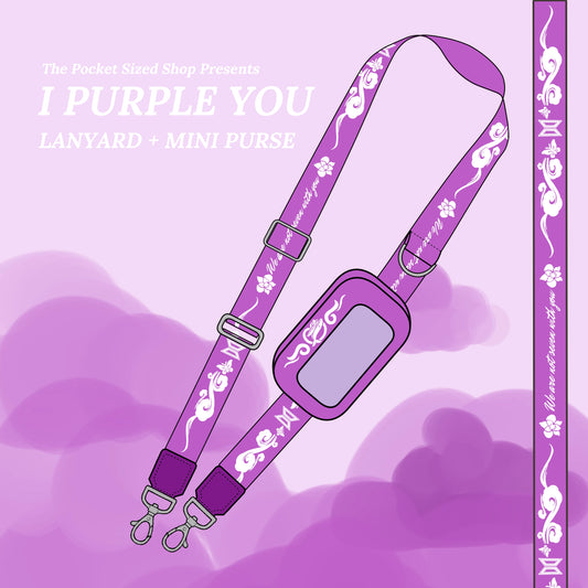 BTS “I Purple You” Mini Wallet purse + Lanyard