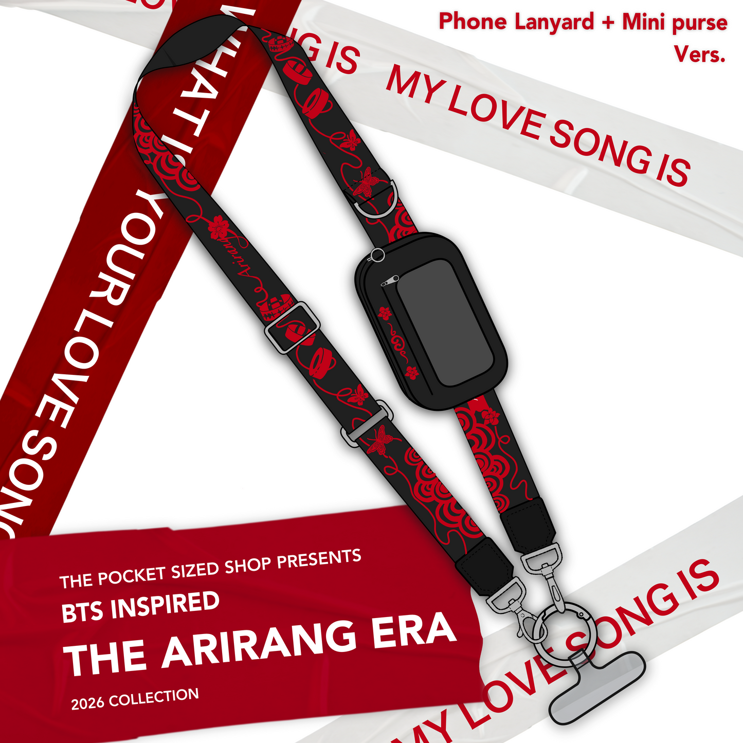 BTS “The ARIRANG Era” Mini Wallet purse + Lanyard (OFFICIAL PREORDER)